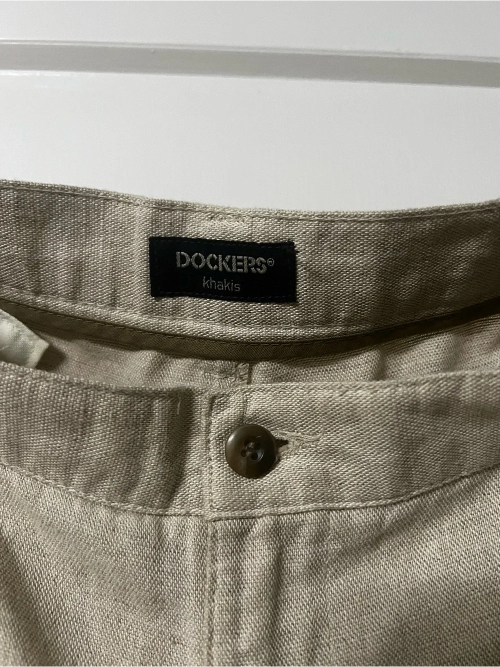 Vintage Dockers Men's Beige Linen Blend Pleated Pants 42x30